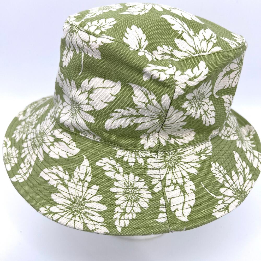 Vintage NOS with Tags August Accessories Green Floral Gardening Hat OS